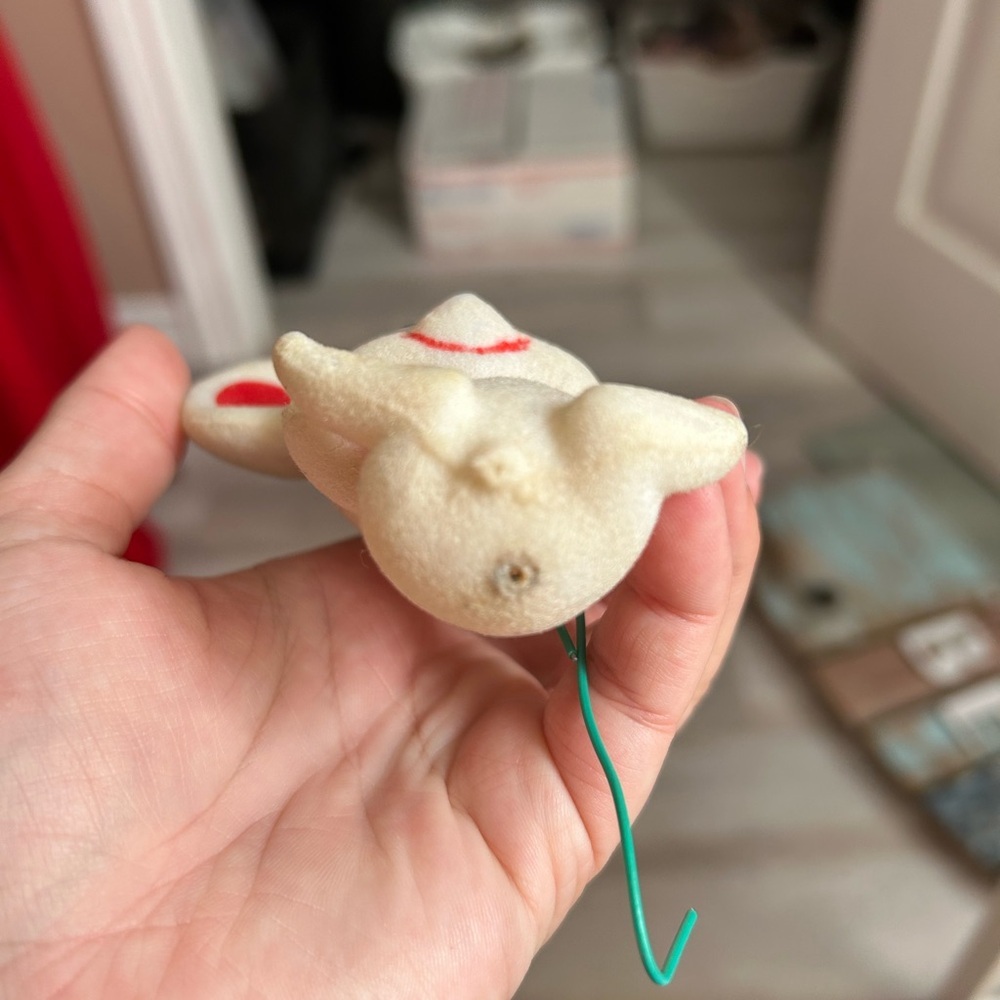 4/$100 Adorable Cream and Red Plush Mouse Christmas ornaments 🐭 - Picture 7 of 7